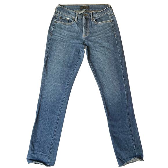 Banana Republic Women Straight Jeans size 25/0 Blue Mid Rise Stretch Ankle - Picture 1 of 11